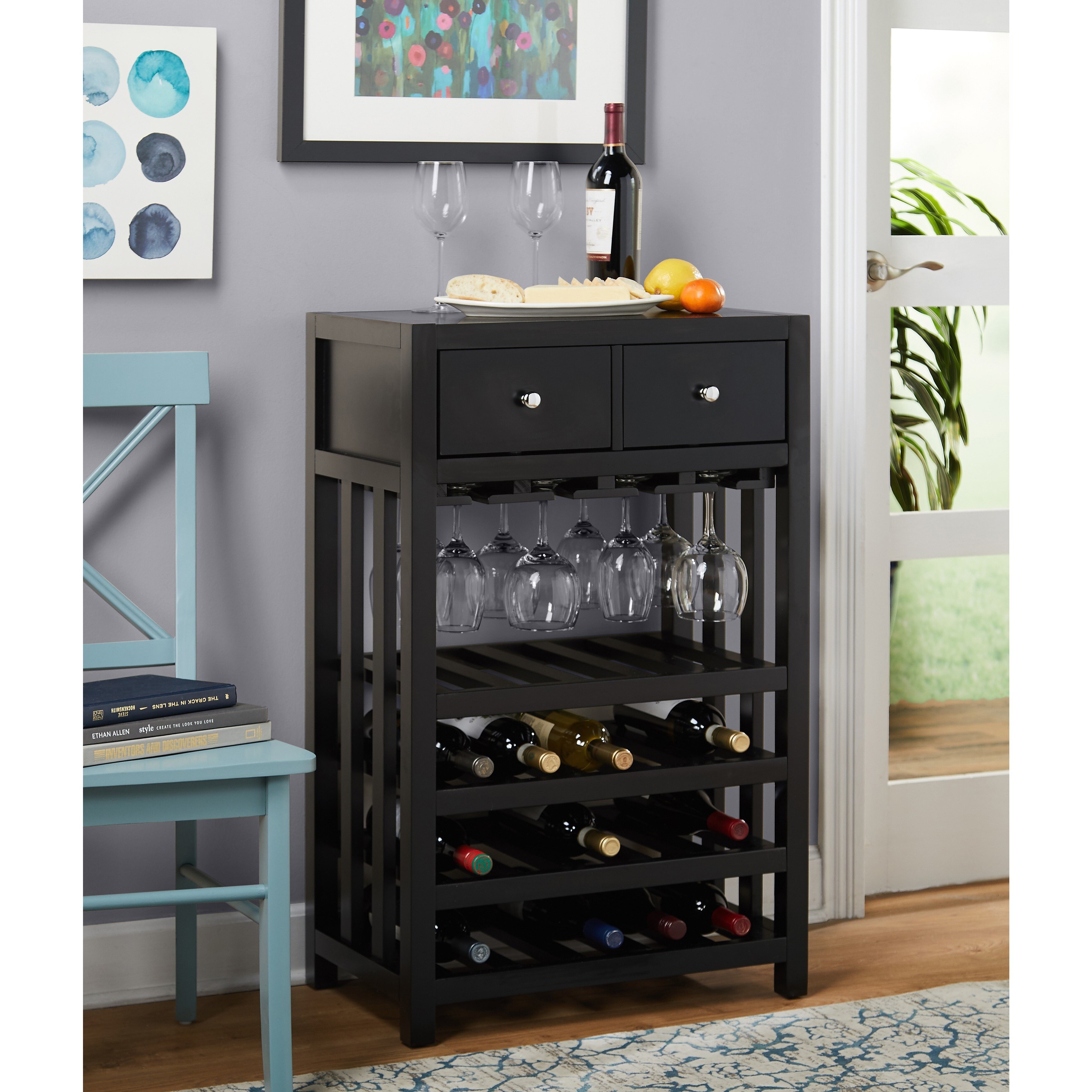 Shop Simple Living Napa Wood 20 Bottle Wine Tower Free Shipping