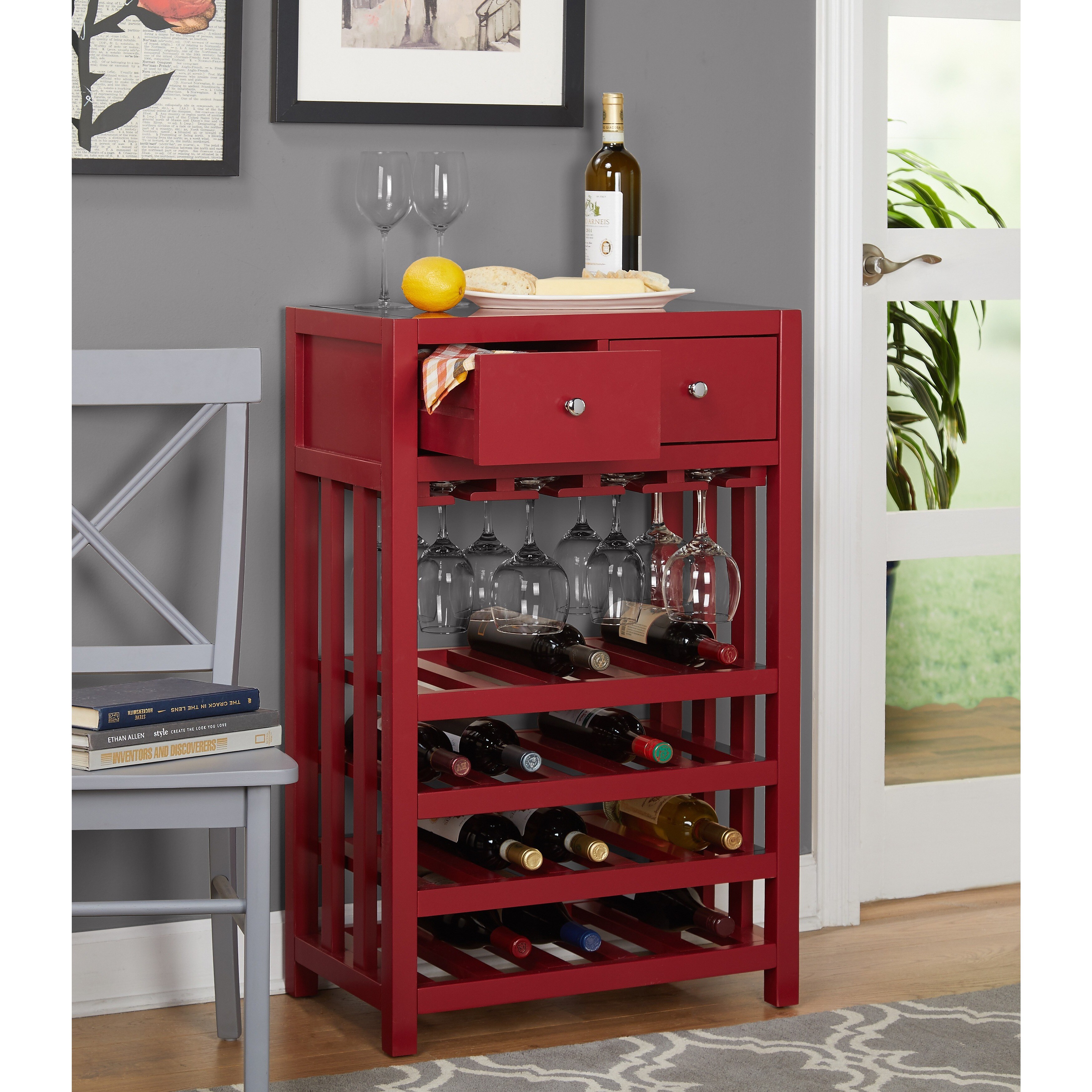 Shop Simple Living Napa Wood 20 Bottle Wine Tower Free Shipping