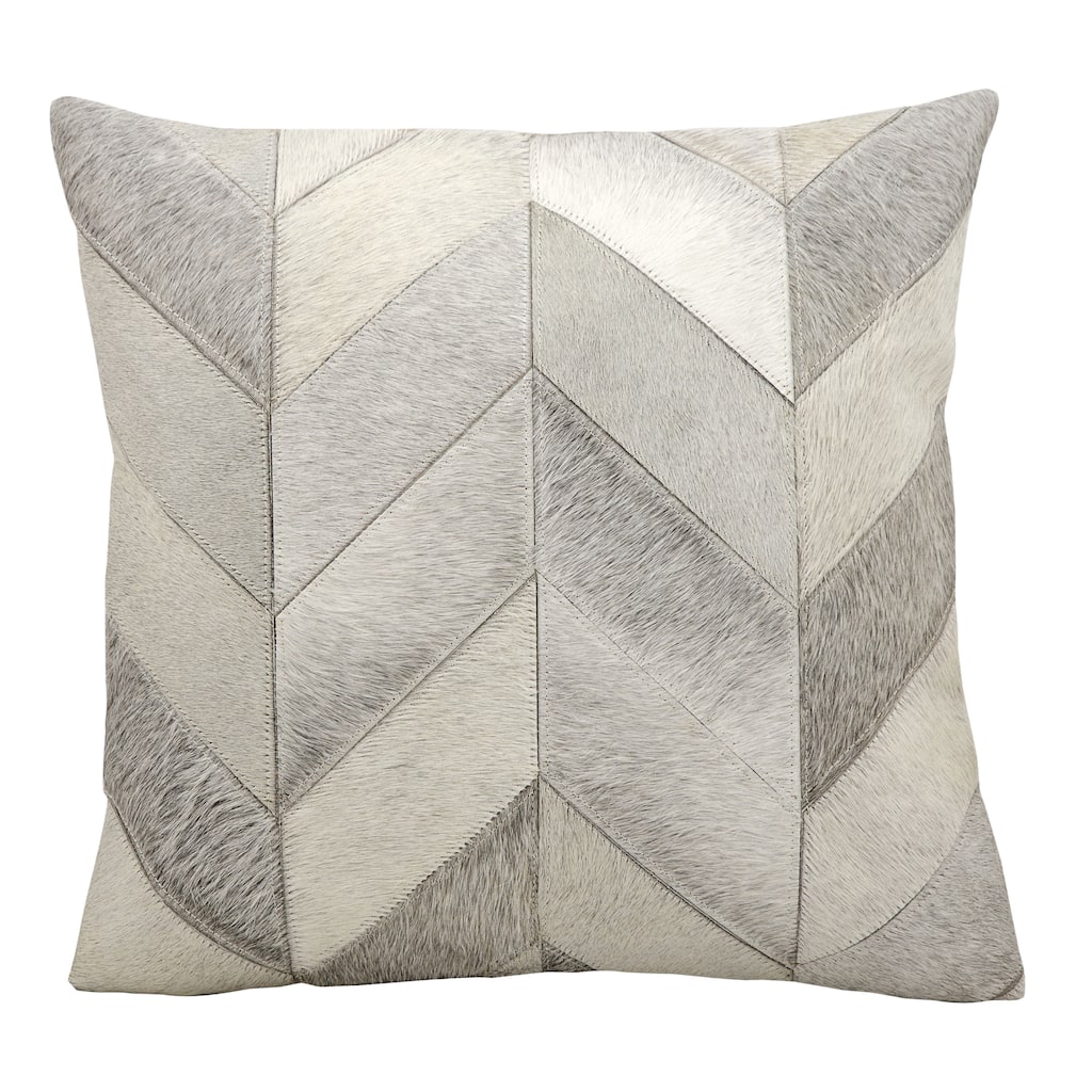 Solid Chevron Grey Throw Pillow (20-inch x 20-inch) by Nourison