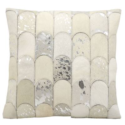 Lady Fingers White/Silver Throw Pillow (20-inch x 20-inch) by Nourison