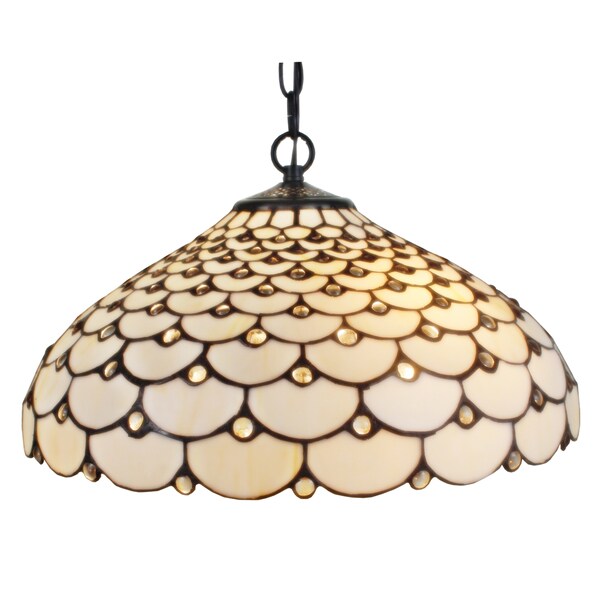 Amora Lighting Tiffany Style Jeweled 2 Light Hanging Lamp Amora Lighting Tiffany Style Jeweled 2 Light Hanging Lamp