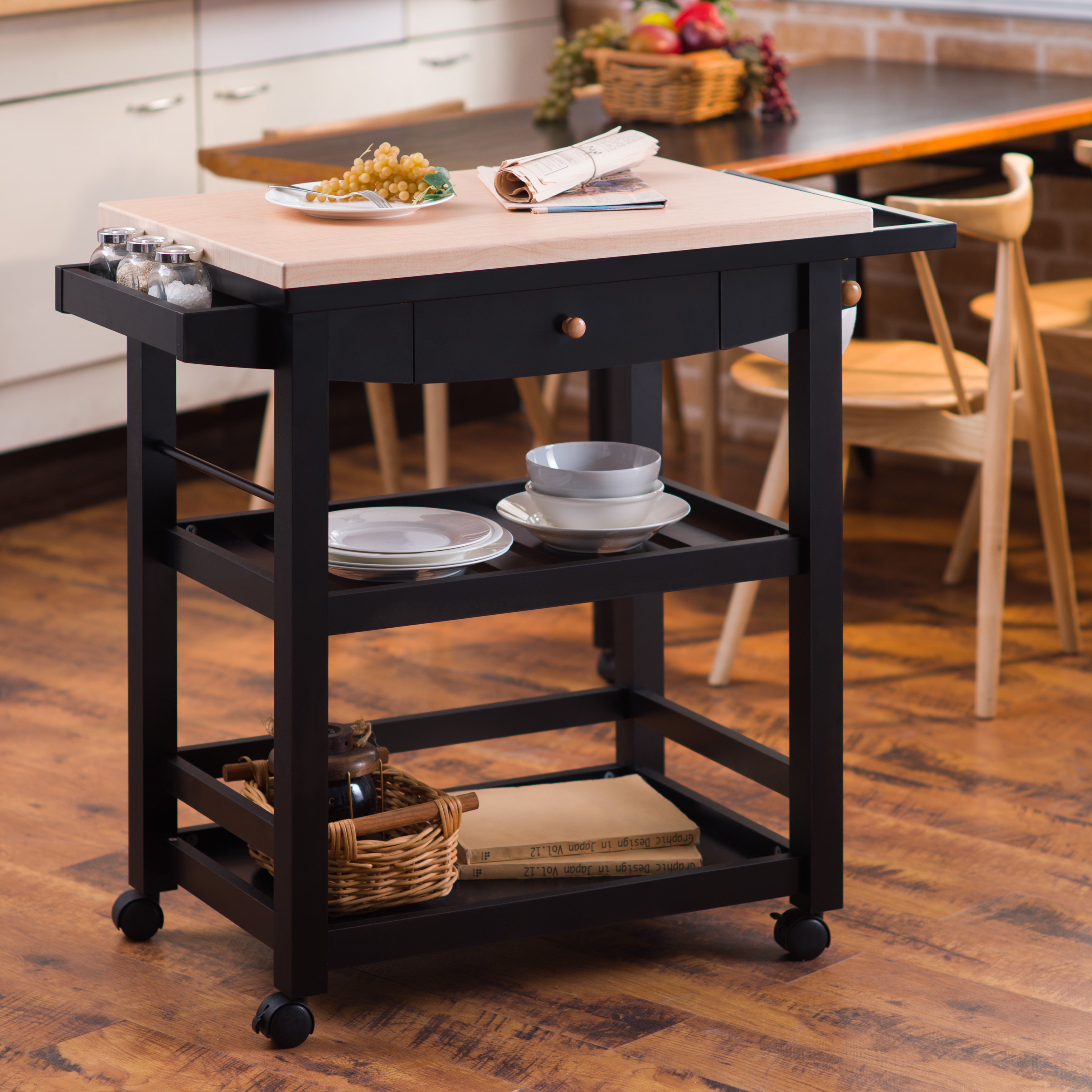 Shop Copper Grove Carrick Black Mobile Kitchen Cart - Free Shipping On ...