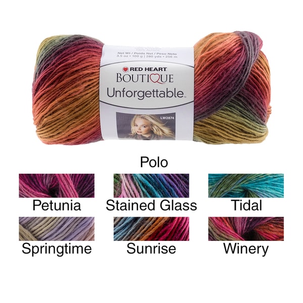 Red Heart Boutique Unforgettable Multicolored Acrylic Yarn - Bed