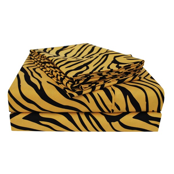 Superior Wrinkle Resistant Animal Print Deep Pocket Microfiber Sheet Set
