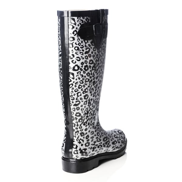 leopard rubber boots