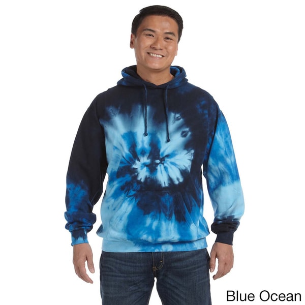 Shop Men's Tiedyed Cotton Blend Pullover Hoodie On Sale Free