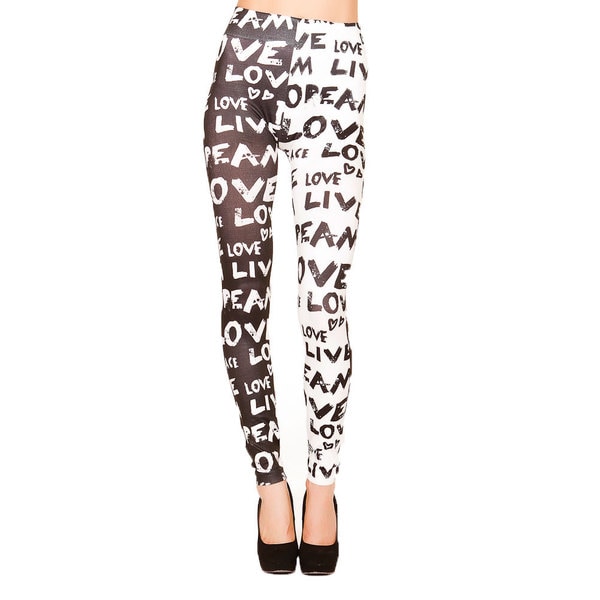 Just One Juniors Peace and Love Seamless Printed Leggings   16489222