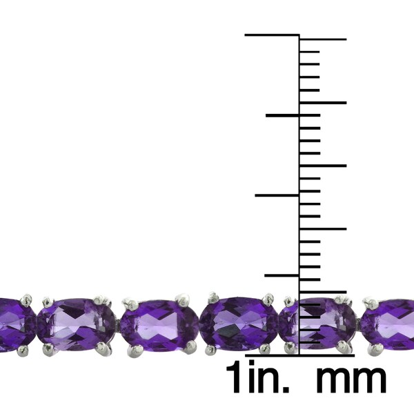 Glitzy Rocks Sterling Silver 12 1/2ct TGW Amethyst Tennis Bracelet