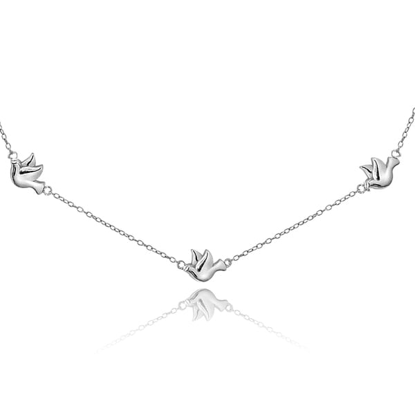 Mondevio Sterling Silver or Gold Over Silver Dove Chain Necklace. Opens flyout.
