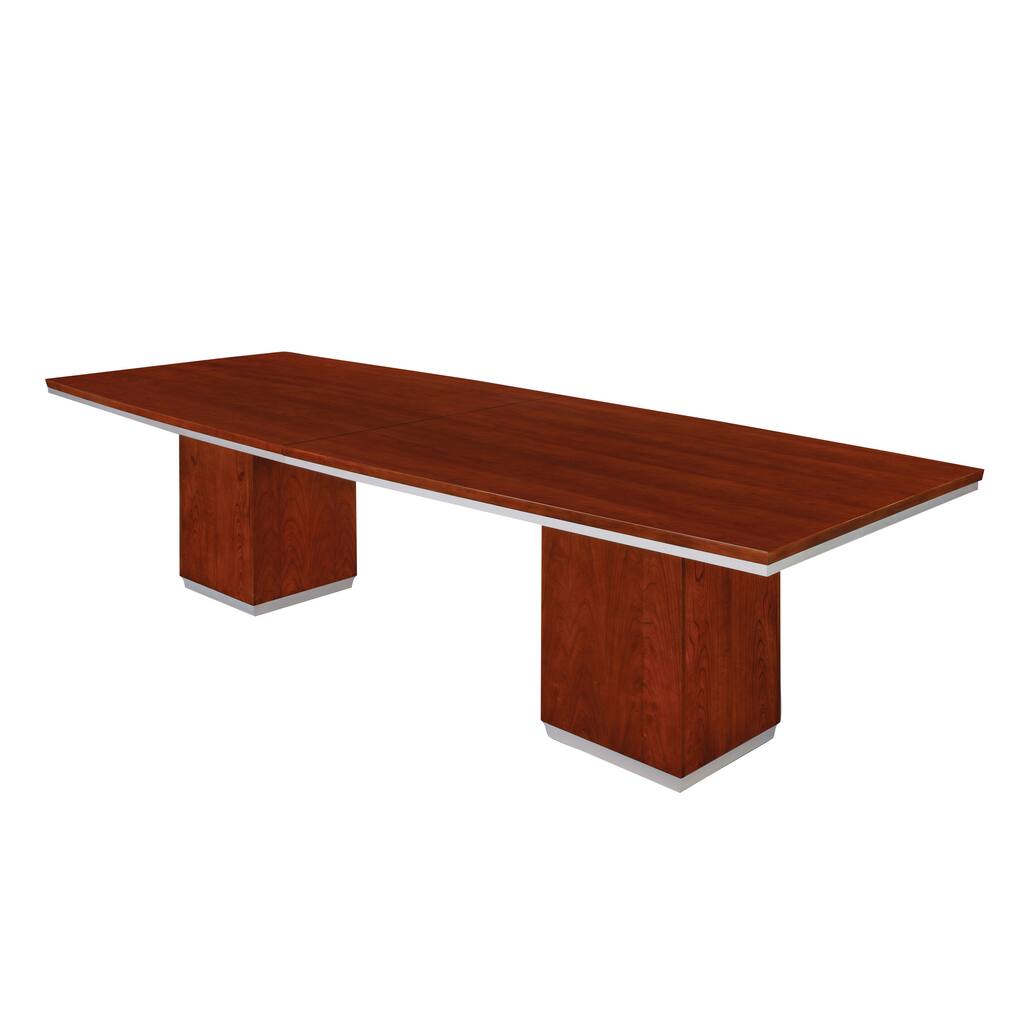 10-foot Boat Shaped Bronze Cherry Conference Table