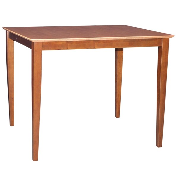 International Concepts Cinnamon/ Espresso Solid Wood Counter Height Dining Table with Shaker Legs - Cinnamon/Espresso