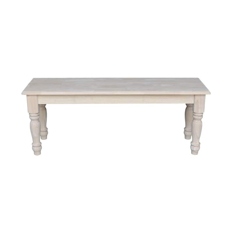 The Gray Barn Hester Gulch Unfinished Farmhouse Dining Bench, Solid Wood