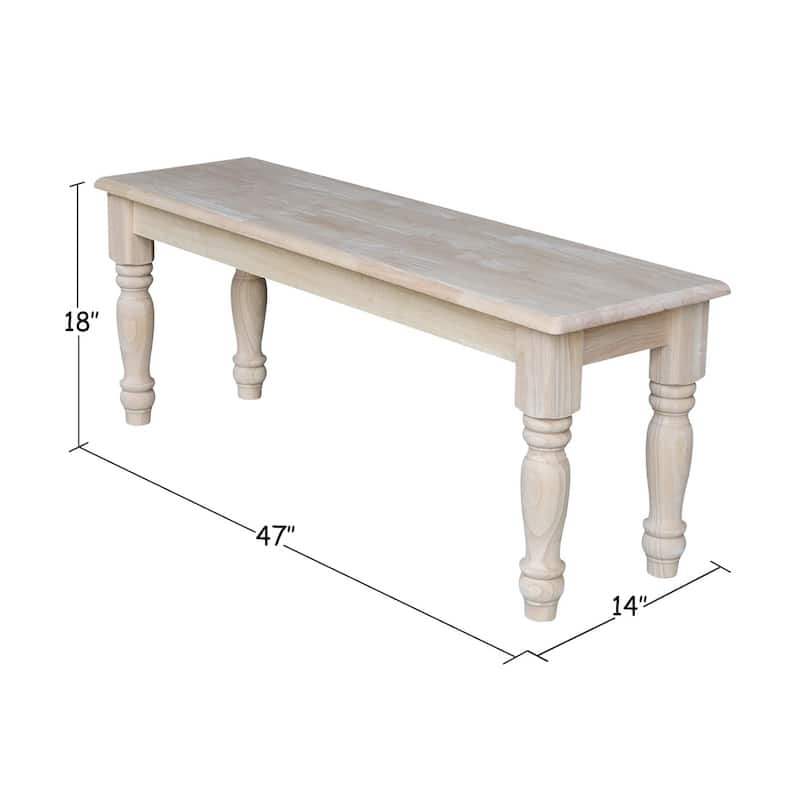 The Gray Barn Hester Gulch Unfinished Farmhouse Dining Bench, Solid Wood