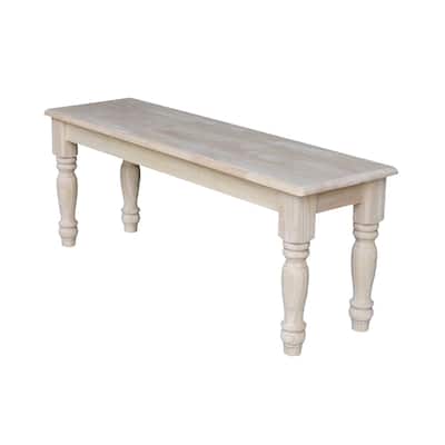 The Gray Barn Hester Gulch Unfinished Farmhouse Dining Bench, Solid Wood