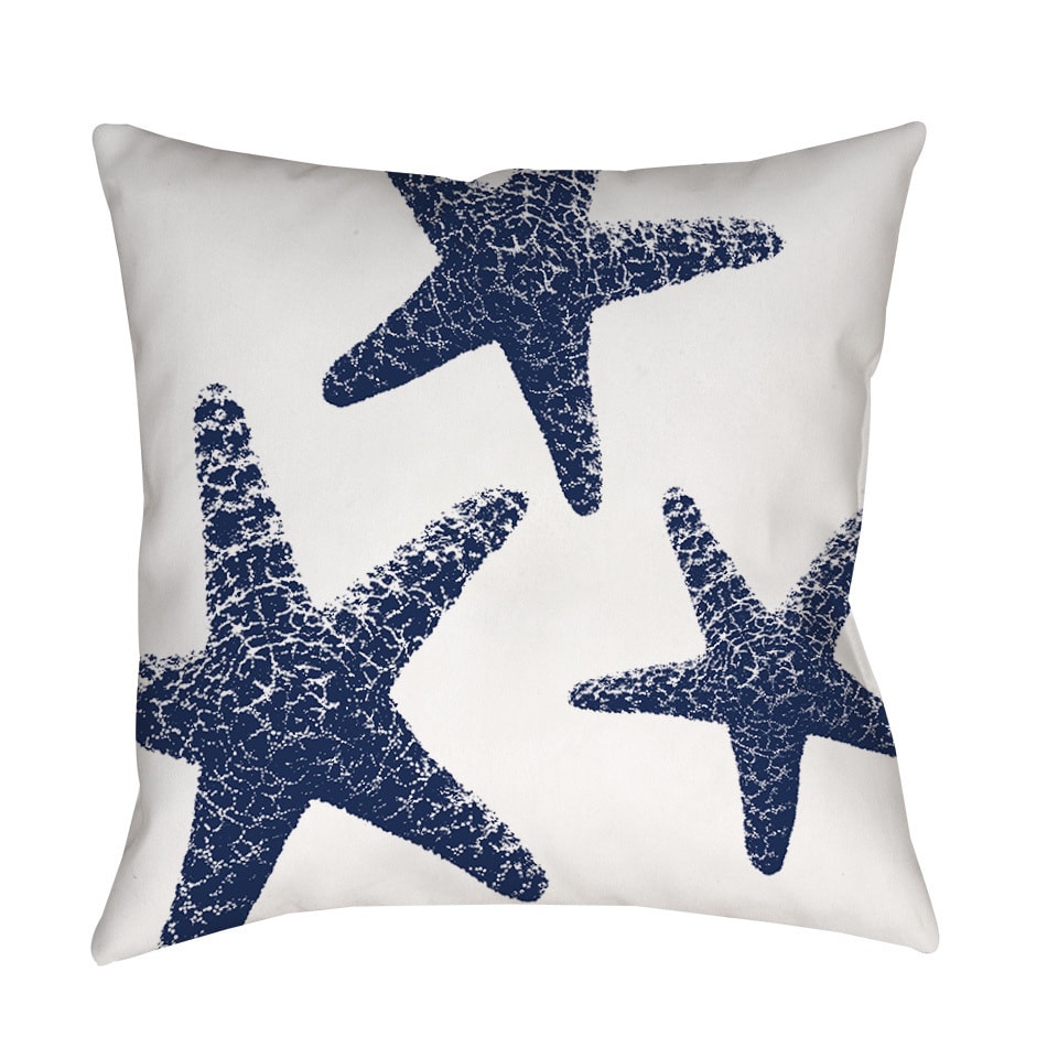Shop Nautical Nonsense Blue White Starfish Indoor Outdoor Throw