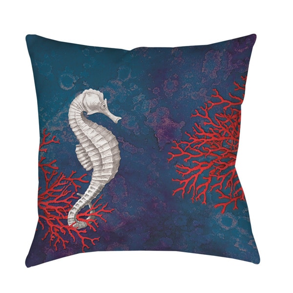 Thumbprintz Seastar Bay Seahorse Indoor/ Outdoor Throw Pillow
