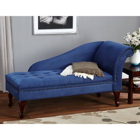 Simple Living Blue Storage Chaise