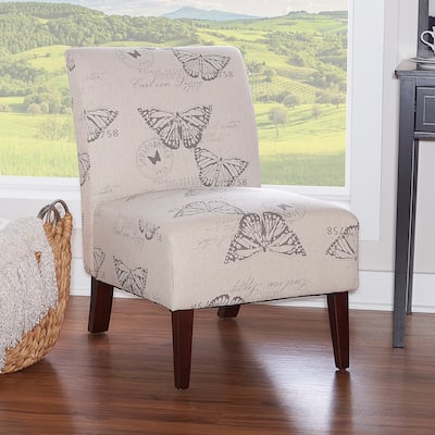 Linon Bradford Accent Chair with Butterfly Print
