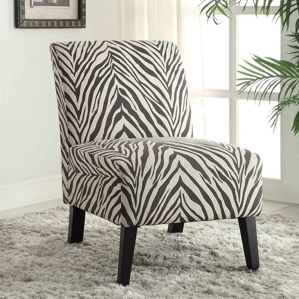 black and white zebra print arm accent chair