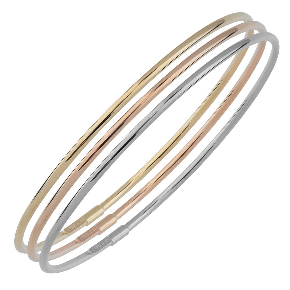 Fremada 10k Gold 2mm High Polish Slip-on Bangle