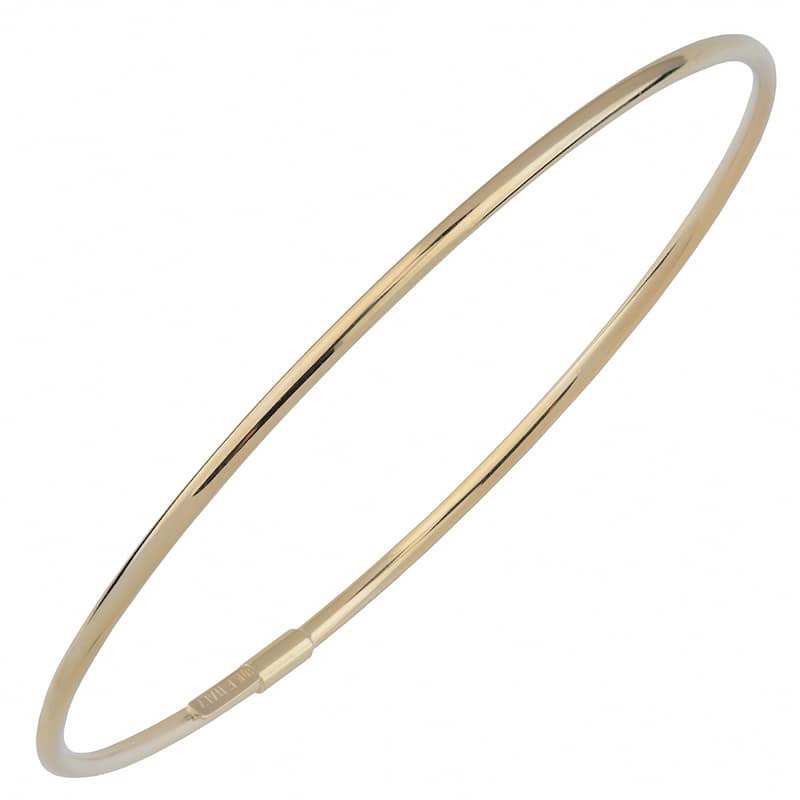 Fremada 10k Gold 2mm High Polish Slip-on Bangle - Yellow