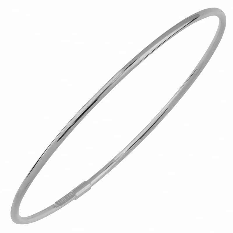 Fremada 10k Gold 2mm High Polish Slip-on Bangle - White