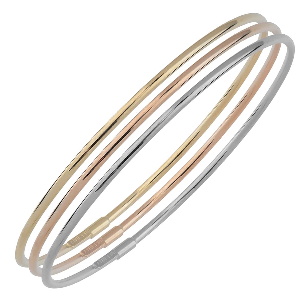 Fremada 10k Gold 2mm High Polish Slip-on Bangle