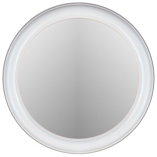 Shop Floral Glossy White Frame Round Wall Mirror - Free Shipping Today