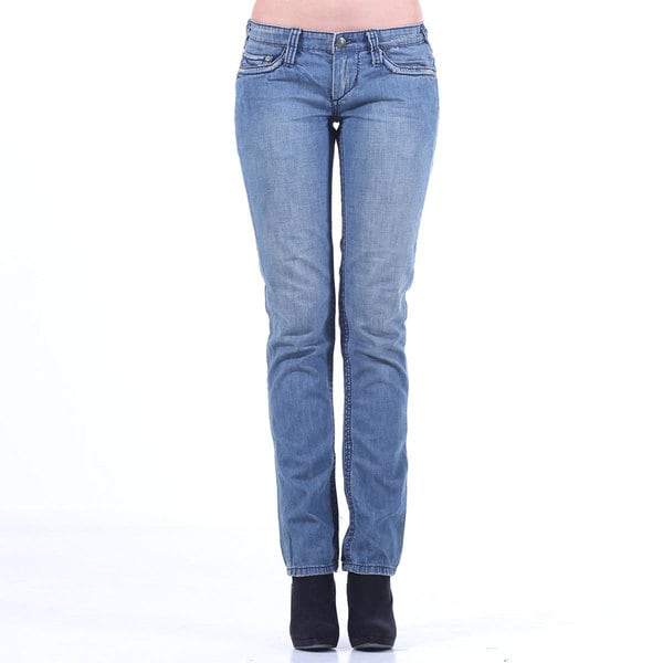 Stitch's Women's Blue Straight Leg Denim Jeans - Free Shipping Today ...