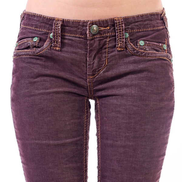 ladies brown straight leg jeans