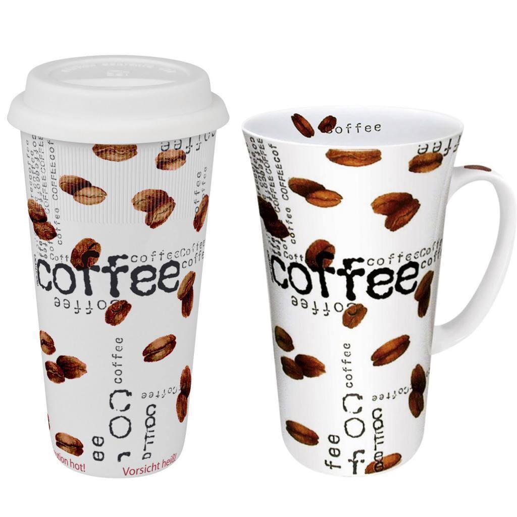 Konitz Coffee to Stay/ Coffee to Go Mega Mug Coffee Collage (Set of 2)