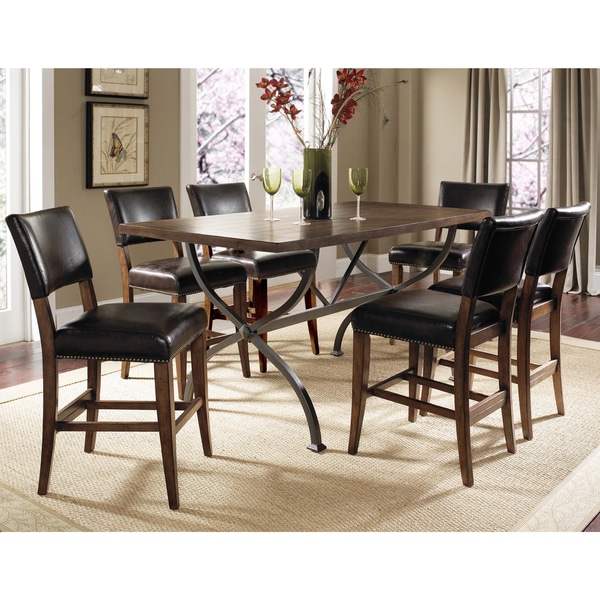 Shop Cameron 7-piece Counter Height Rectangle Dining Set - Free ...