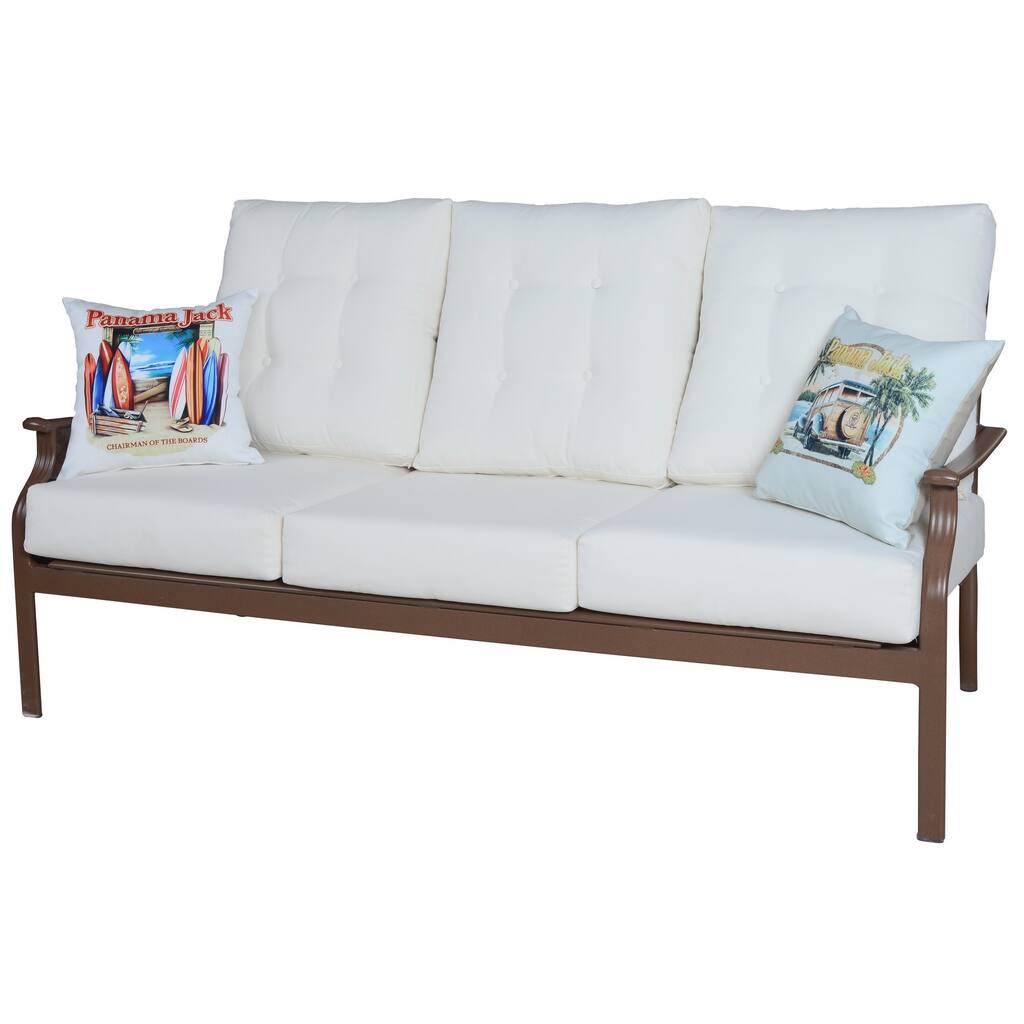 Panama Jack Beige Island Breeze Deep Seating Sofa with Cushion