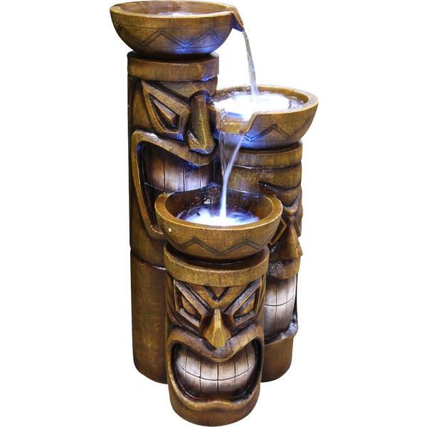 Shop Decorative Indoor or Outdoor Tiki Fountain with LED Lights Free