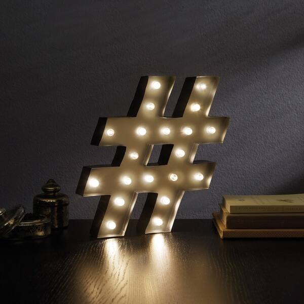 Hashtag light sign Hashtag light sign