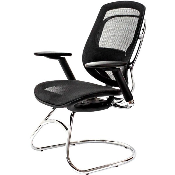 Shop AtTheOffice ONE Series Black Mesh Guest Chair Free Shipping