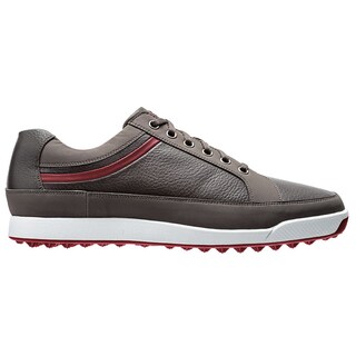 FootJoy Men's Contour Casual Spikeless Grey/Crimson Golf Shoes