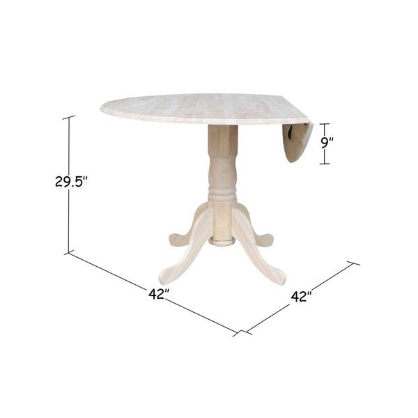 International Concepts Unfinished 42 Inch Round Dual International Concepts Unfinished 42 Inch Round Dual