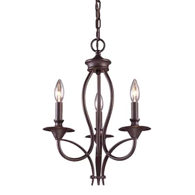 Elk Home Medford Oiled Bronze Metal 3 Light Chandelier