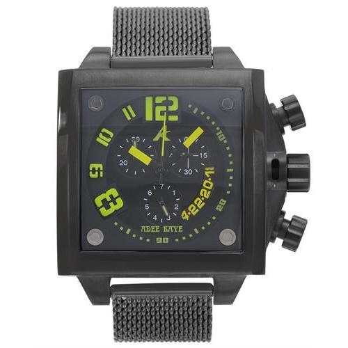 Mens AK7115 IPB/MESH GN Black Stainless Steel Chronograph Watch