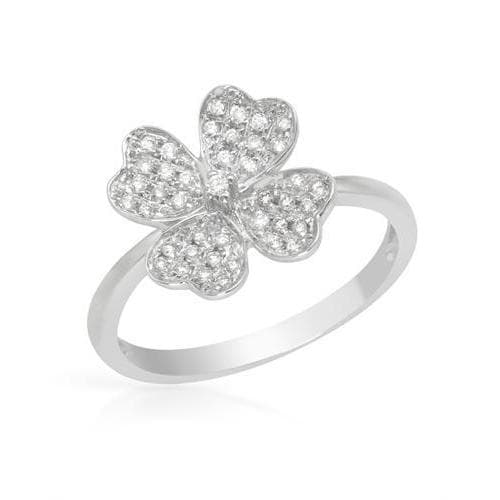 Ring with Diamonds 14K White Gold   Shopping