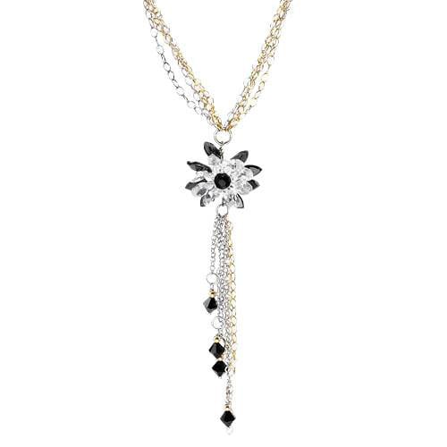 DV Italy Sterling Silver Crystal and CZ Cluster Pendant  