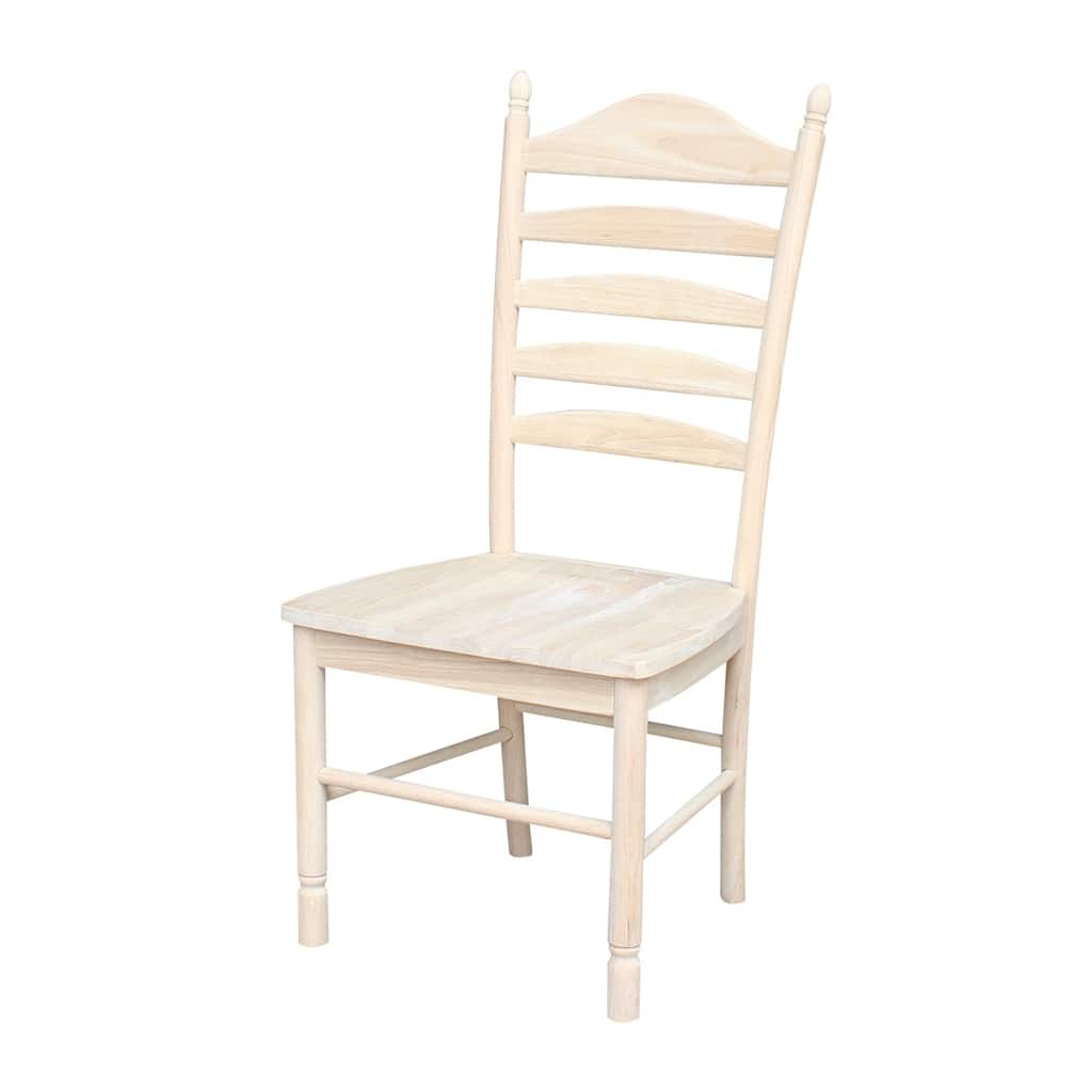 International Concepts Unfinished Solid Parawood Bedford Ladderback Chair (Set of 2)