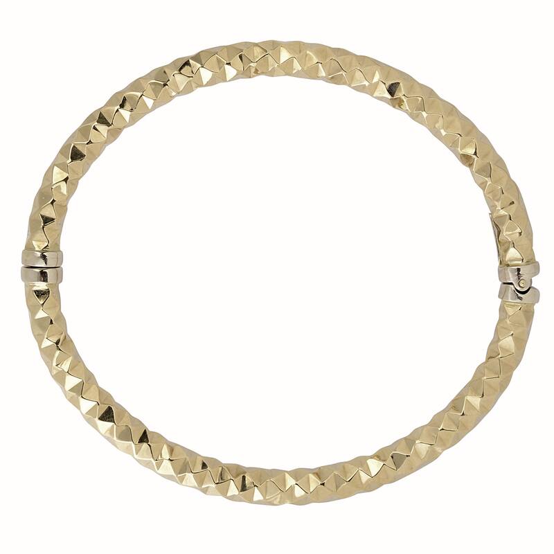 Fremada 10k Yellow Gold 5mm Diamond-cut Bangle