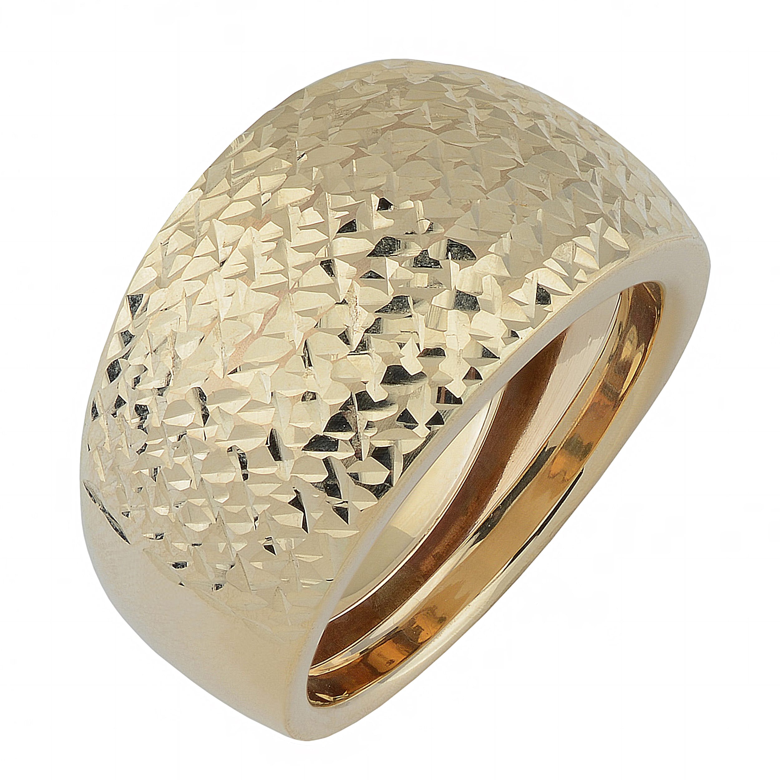 Au Naturale 10k Yellow Gold Diamond-cut Bold Ring