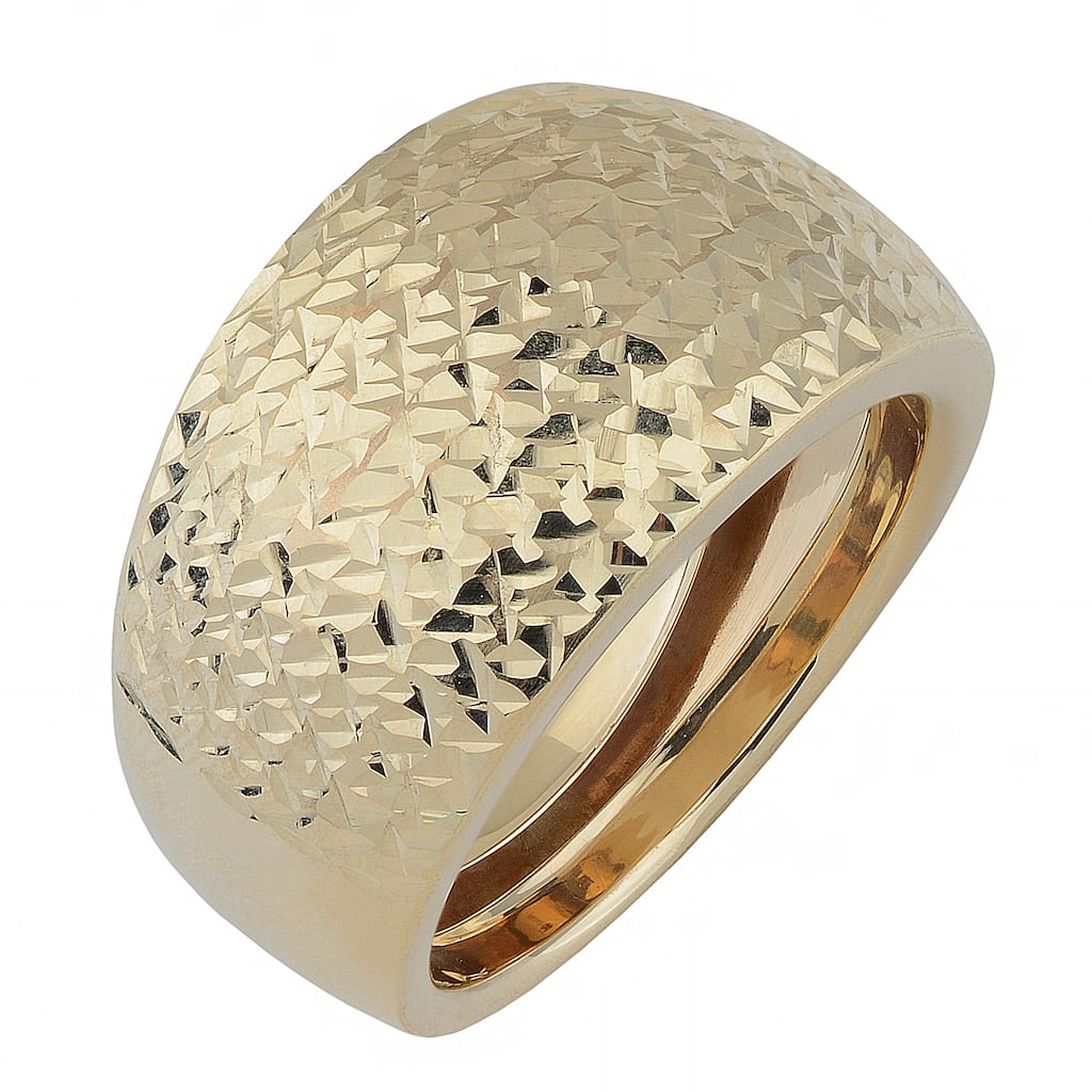 Fremada 10k Yellow Gold Diamond-cut Bold Ring