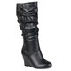 journee collection womens hana wide calf slouch wedge heel boots
