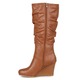 journee collection womens hana wide calf slouch wedge heel boots