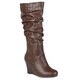 journee collection womens hana wide calf slouch wedge heel boots