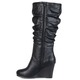 journee collection womens hana wide calf slouch wedge heel boots